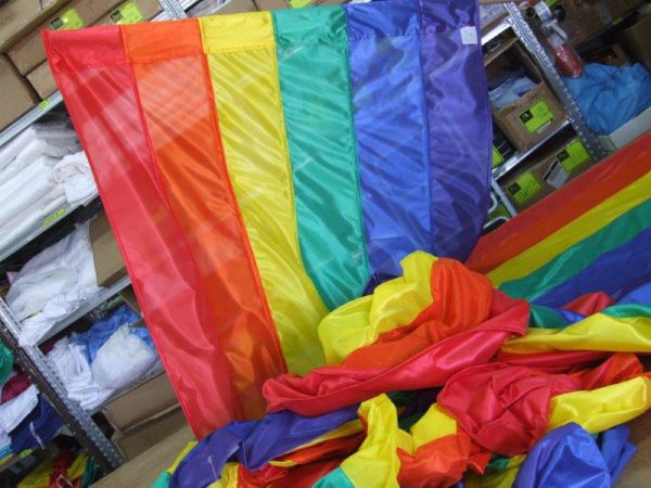 Flag production for Pride Week