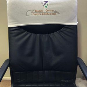 Branded headrest cover for office seats