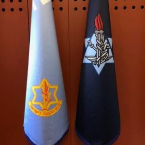 Wooden floor stand for 2 flags